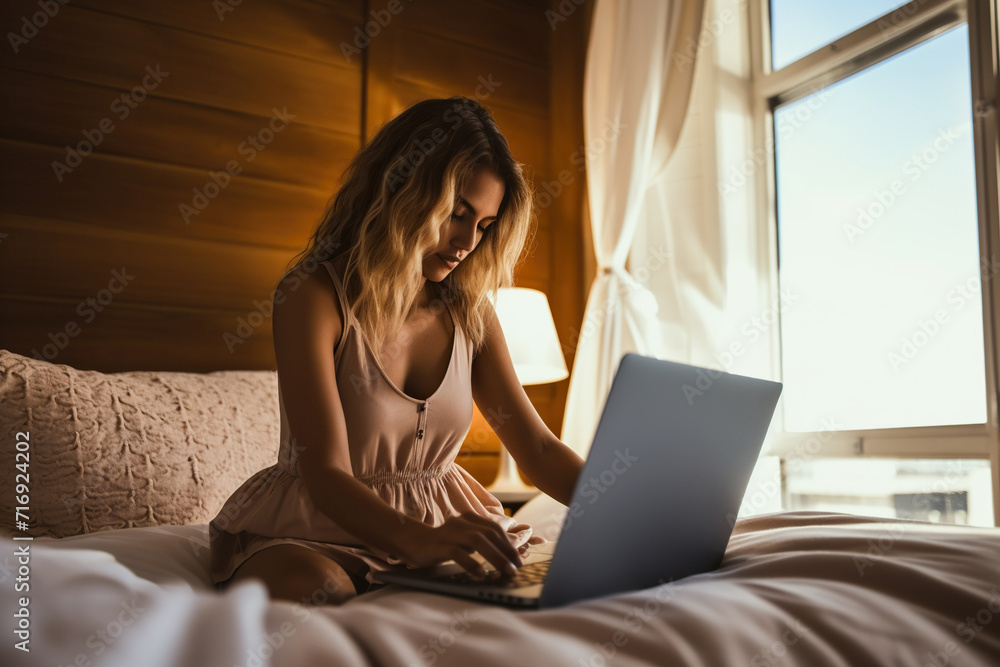 Woman getting some online inspiration on what to wear. Woman getting some online inspiration on what to wear.