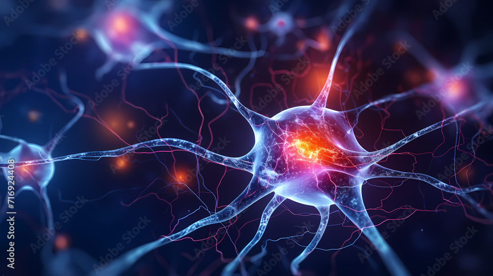 Nervous system, brain central nervous cells, neuroscience background Nervous system, brain central nervous cells, neuroscience background
