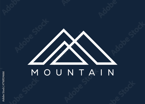 Minimal Mountain logo design vector template. Hill vector logo