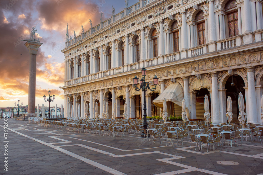 Venice, Italy. Sunrise view of piazza San Marco (St. Mark Square)