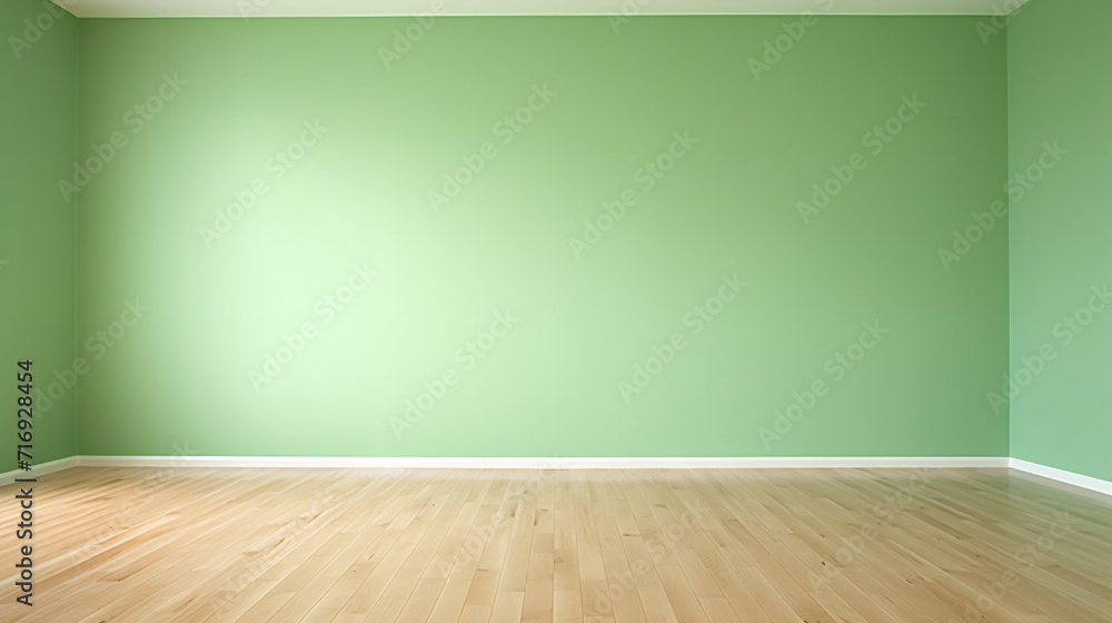 Empty room blank green wall with wood floor, house interior minimal background. Empty room blank green wall with wood floor, house interior minimal background.