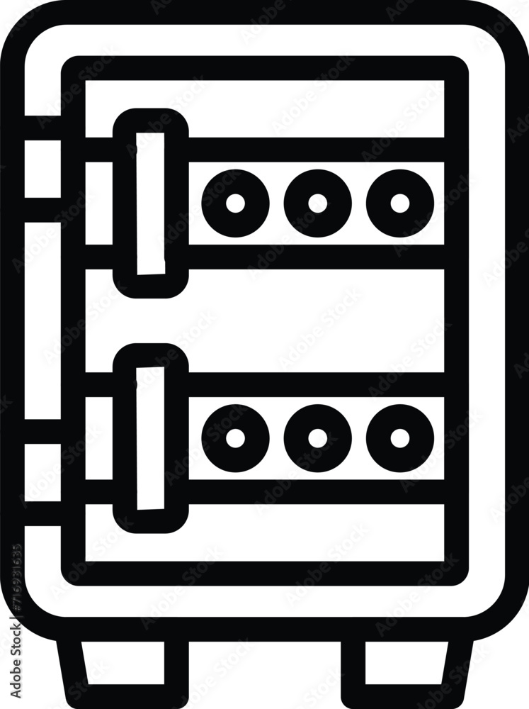 Customer deposit box icon outline vector. Safety treasure. Finance code Customer deposit box icon outline vector. Safety treasure. Finance code
