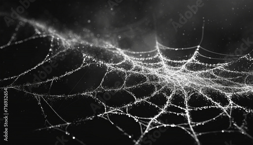 Tableau sur toile Spiderweb on black background