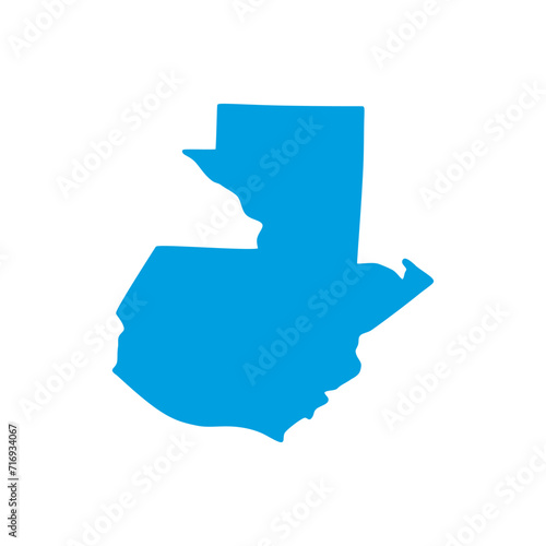 Guatemala map vector pale blue isolated on white background. Flat, Icon, Easy drawing style. photo