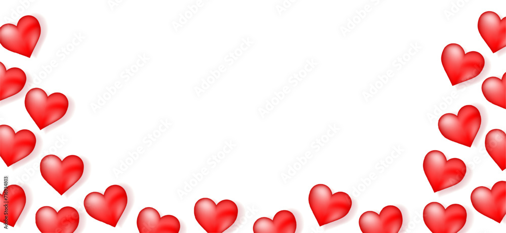 Valentine's day background. 3d hearts with place for text. Romantic sale banners templates, vouchers or invitation cards. Vector illustration. Valentine's day background. 3d hearts with place for text. Romantic sale banners templates, vouchers or invitation cards. Vector illustration.