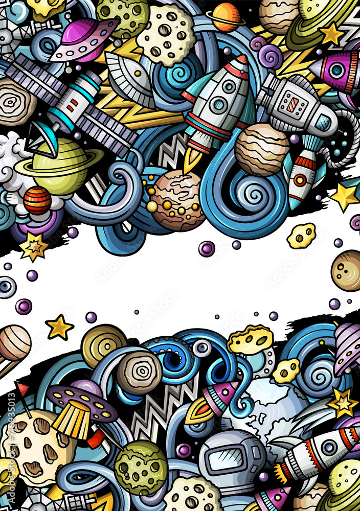 Outer Space cartoon banner design Outer Space cartoon banner design