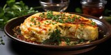 Tortilla de Raya Delight: Spanish Skate Omelette Charm. A Culinary Symphony of Fluffy Eggs and Tender Skate