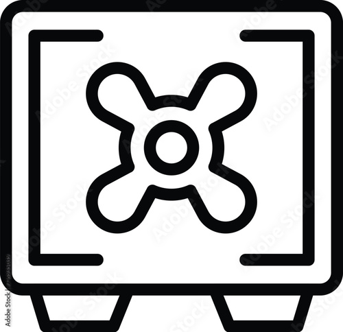 Big deposit box icon outline vector. Sealed secured. Finance secured