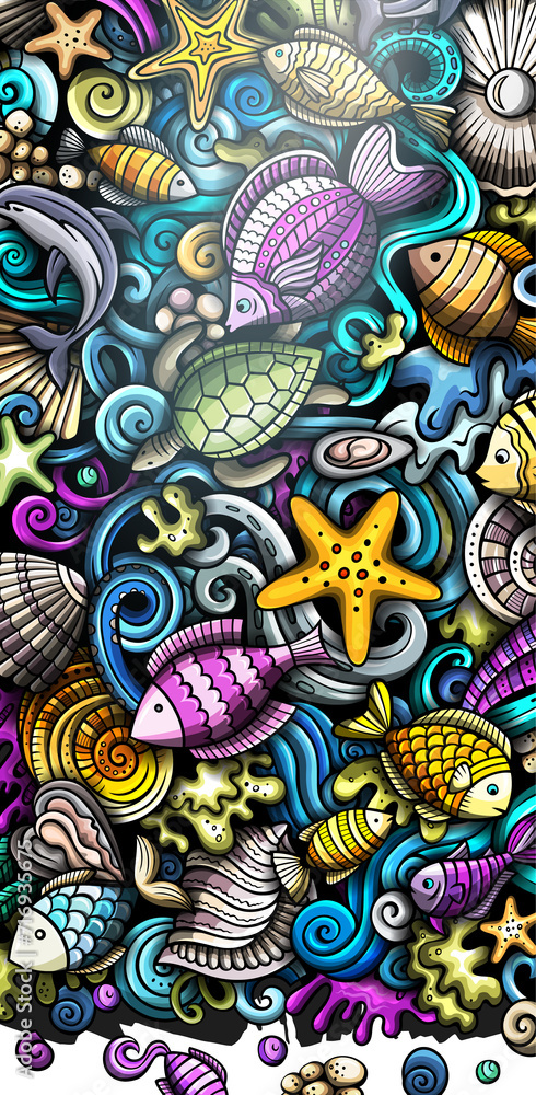 Underwater cartoon banner