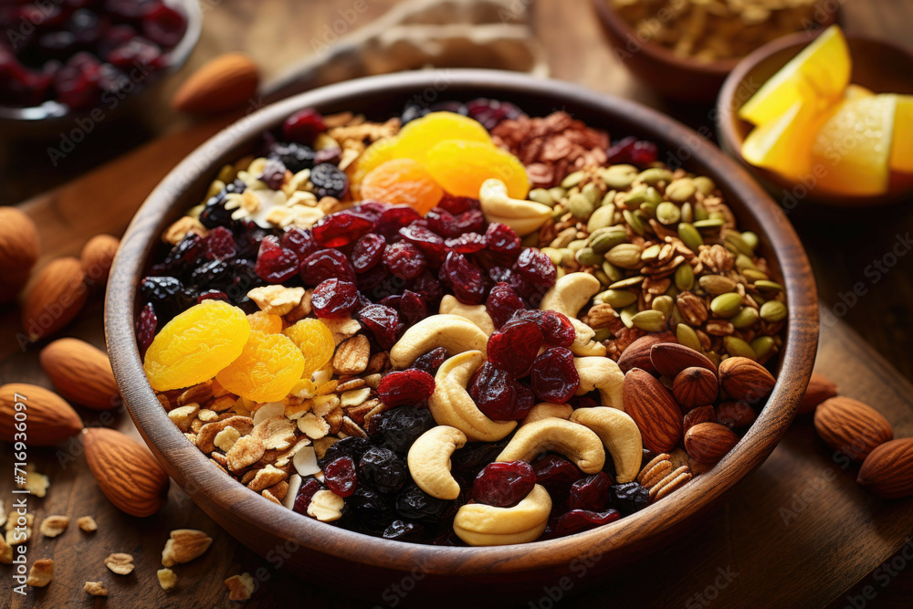 Heart Bowl with Colourful, Healthy Granola Heart Bowl with Colourful, Healthy Granola