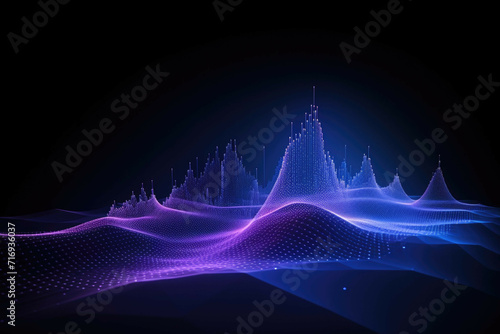 Futuristic Infographic with 3D Wave Points photo