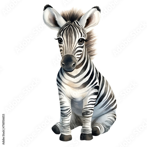 Animal in Zoo Element clipart watercolor paint design.