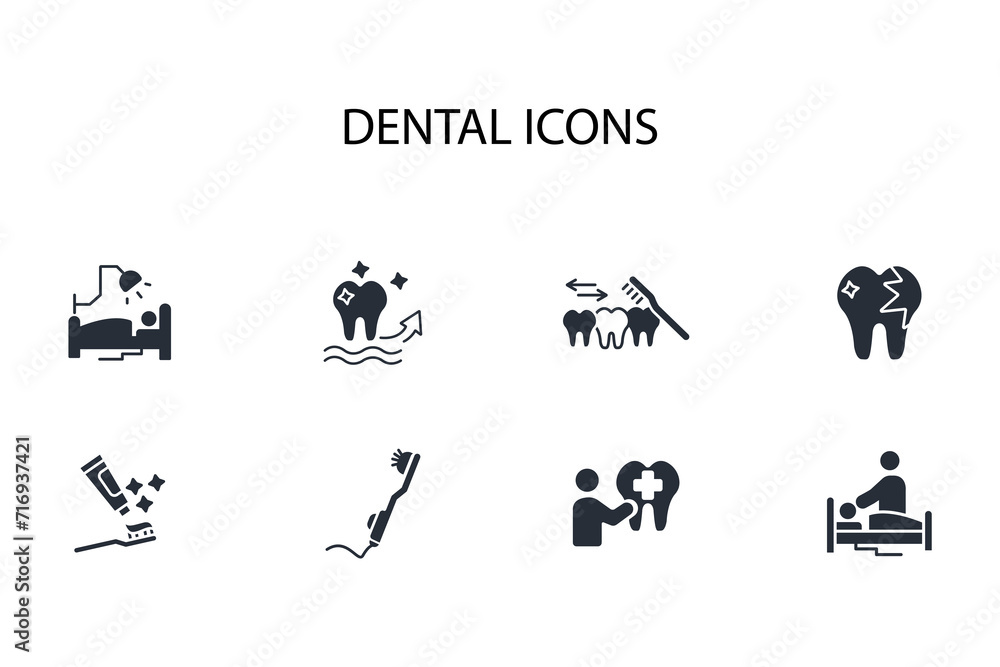 Dental icon set.vector.Editable stroke.linear style sign for use web design,logo.Symbol illustration. Dental icon set.vector.Editable stroke.linear style sign for use web design,logo.Symbol illustration.