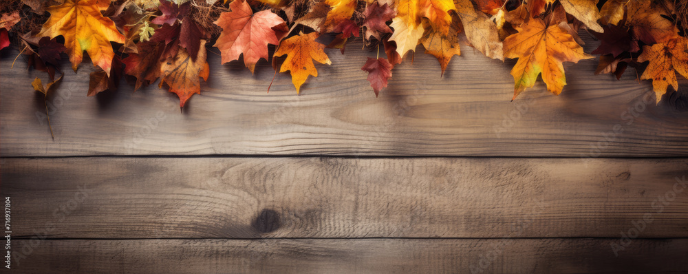 Autumn leaves on wooden table top view. maple orange leaf on old board. Falling leaves natural background. Autumn leaves on wooden table top view. maple orange leaf on old board. Falling leaves natural background.