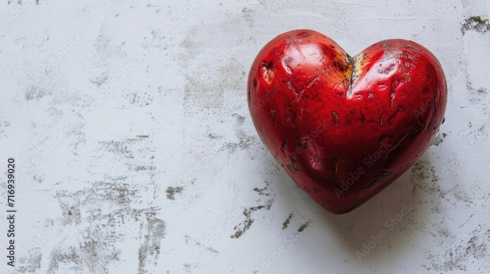 Red heart on gray rough background. Valentine's Day. Love Red heart on gray rough background. Valentine's Day. Love
