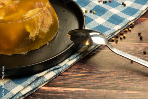 Aspic on a plate photo