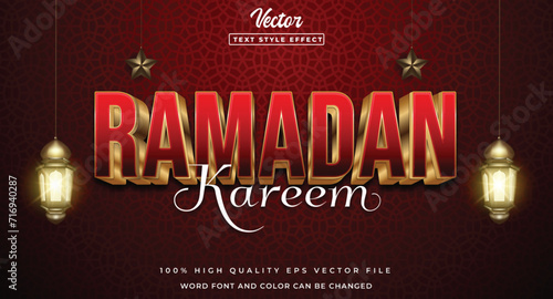 Ramadan kareem text effect editable modern text style