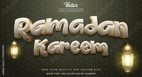 ramadan kareem editable text effect 3d style