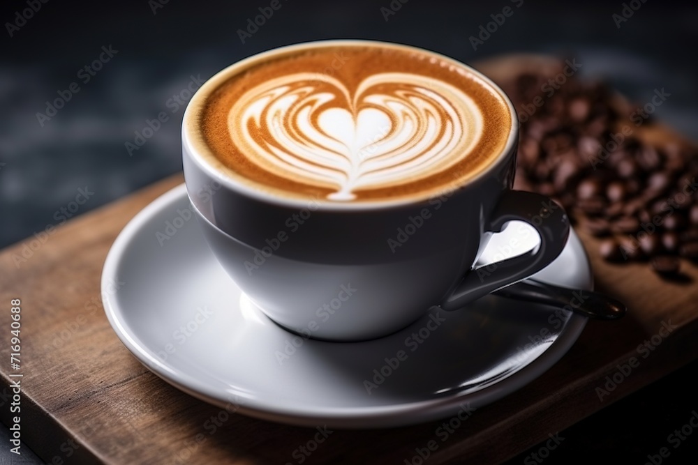 cup of coffee with beans cup of coffee with beans
