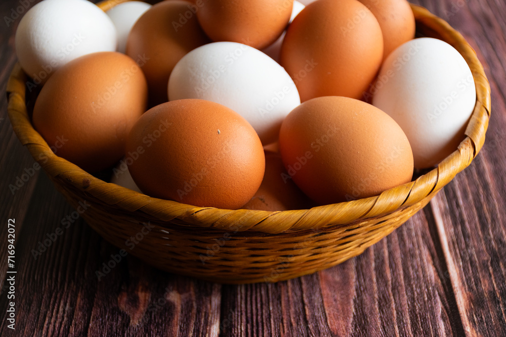 Eggs on a basket Eggs on a basket