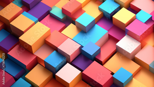 abstract background of cubes 3d render style
