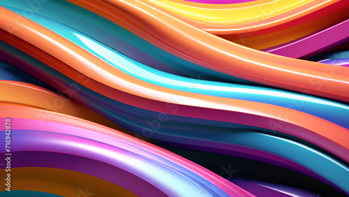 abstract curvy multicolor background.3d render style 