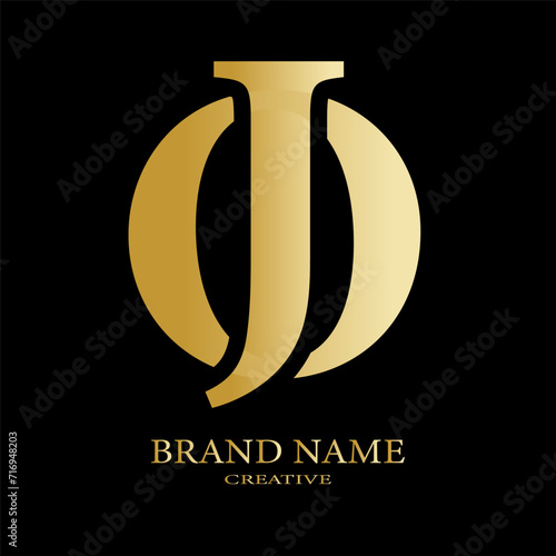 JO letter branding logo design with a leaf..
