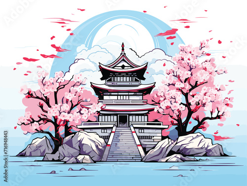 japanese temple in the morning