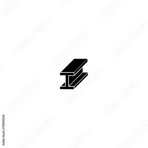 Steel beam icon isolated on white background  
