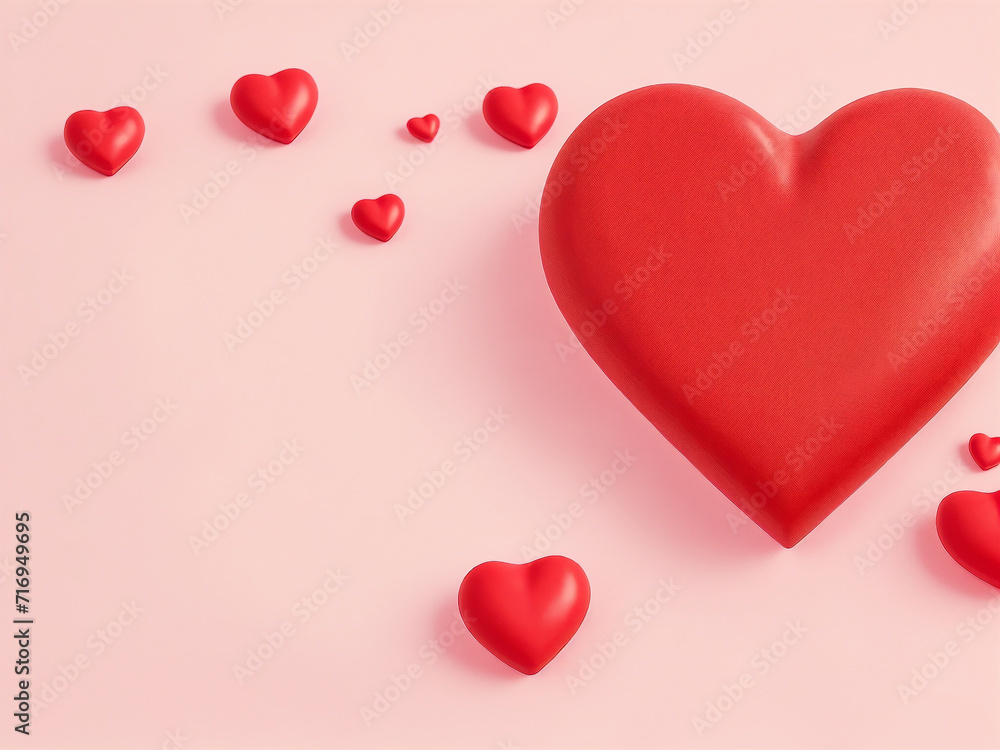 A photo of hearts shape on pastel background Generative AI