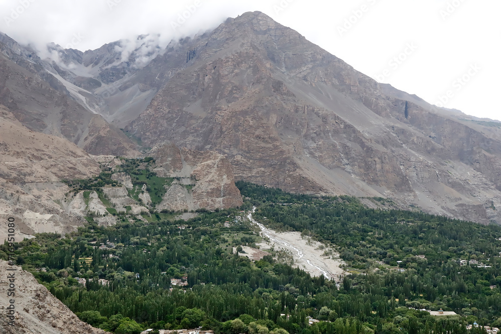 Beautiful landscape view of Khaplu, Baltistan.