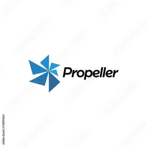 Fan logo with modern and geometric abstract design for brand identity