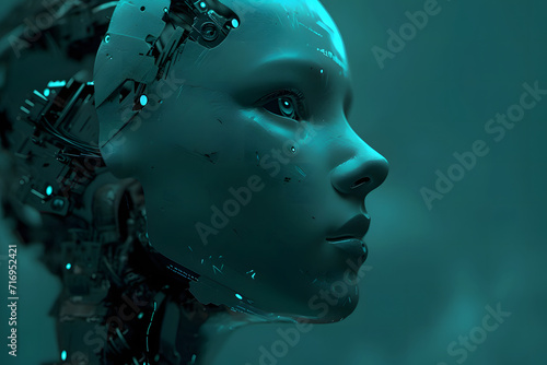 Artificial Intelligence Marvel: A Vision of Tomorrow's Android Robot Face