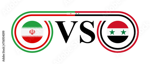 concept between iran vs syria. vector illustration isolated on white background
