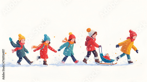 Зимняя радость: красочный марш по снегу