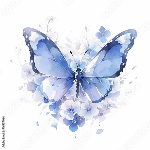 Watercolour Painted Butterfly Illustration Splatter Design