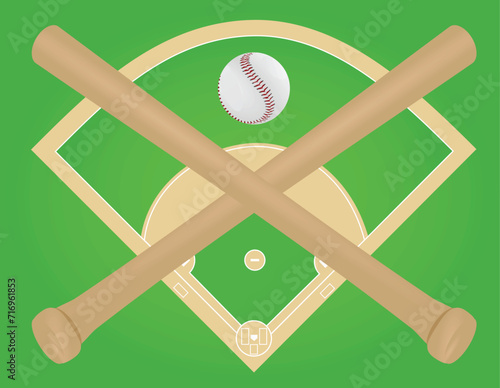 Baseball ball and bats. vector illustration