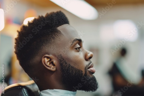 black man in a barbershop 