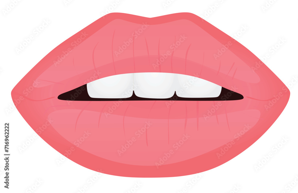 Pink lips with teeth, vector Pink lips with teeth, vector
