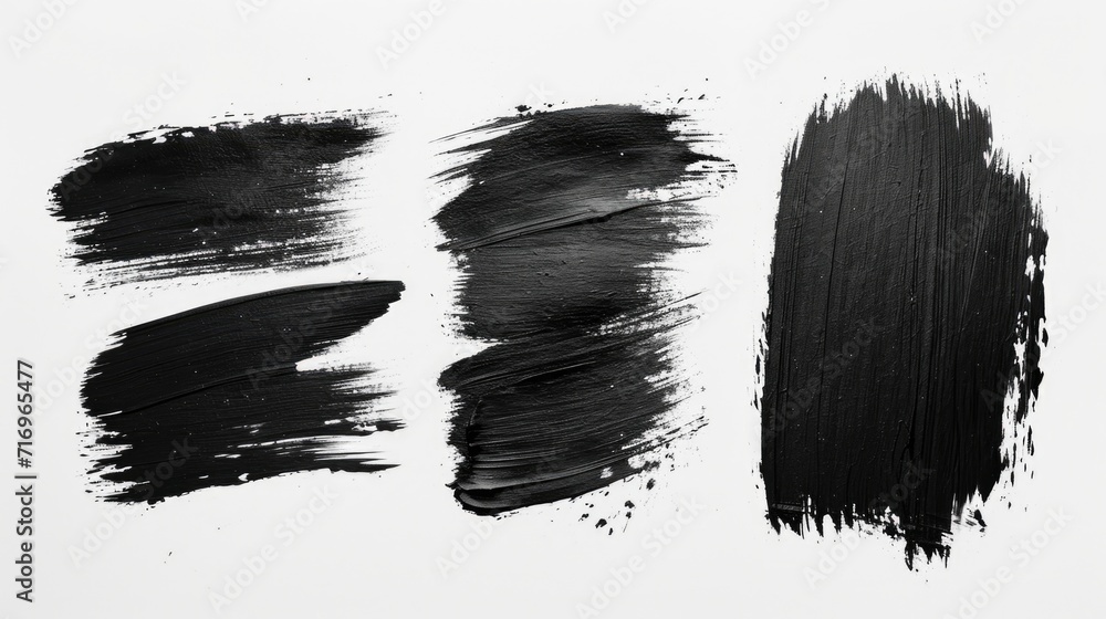 Black paint close-up on a white surface, suitable for various design projects Black paint close-up on a white surface, suitable for various design projects
