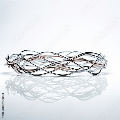 Twisted wire cable isolated on white background