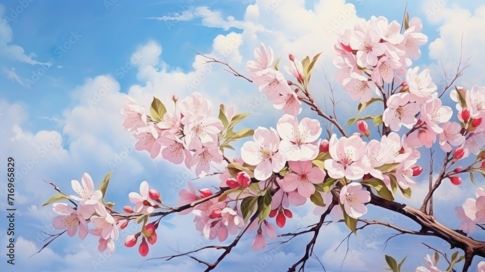 Spring dawn with delicate apple blossoms. Spring dawn with delicate apple blossoms.