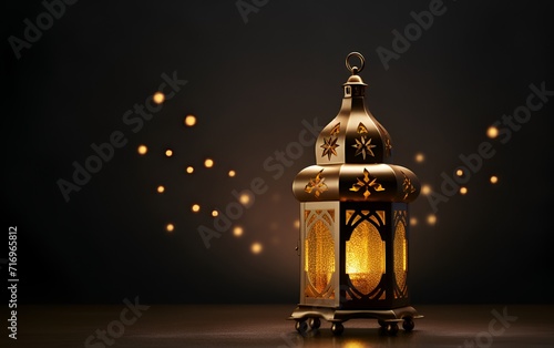 Ramadan background with vintage lantern or fanoos photo