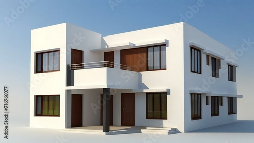 3d render of a modern house on white background  Concept for real estate or property
