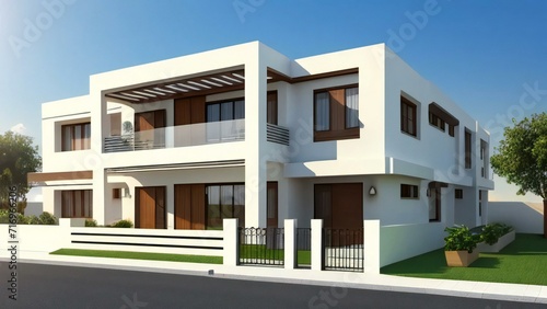 3d illustration luxury house on white background, Concept for real estate or property © home 3d