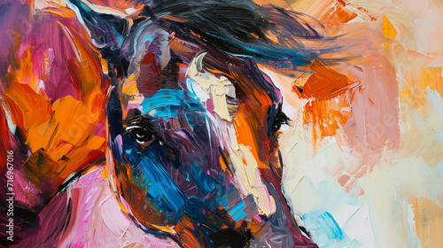 colorful oil paintings. close-up horse art. colorful art. brush stroke backgrounds. eye, animal, horse, dog, cat, whale drawings and paintings. high quality painting samples backgrounds. wallpaper. 