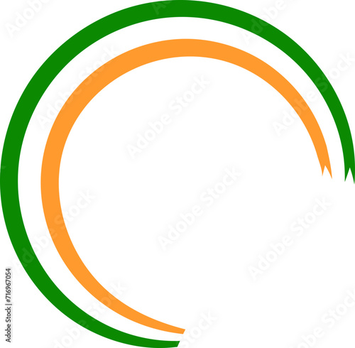 Indian Flag Independence Day Circle Border