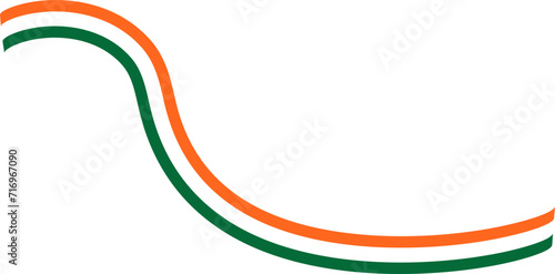 Indian Flag Independence Day Wavy Line Ribbon