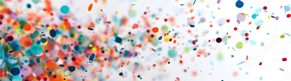 Wall Covered in Colorful Confetti Celebration Decorations