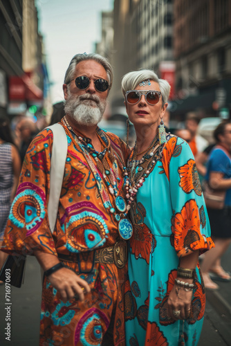Generative Ai illustration of couple dressed in modern fashion
